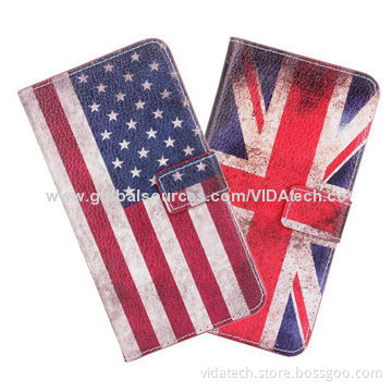 UK United States Flag Pattern Leather Case with Card Slot and Holder, for Samsung Galaxy S5 I9600